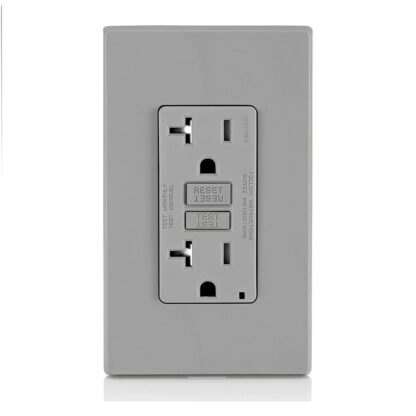 20 Amp/125V Tamper-Resistant GFCI Outlet, Grey GFTRST-20GY