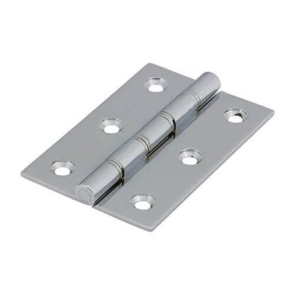 3" X 3" Flat Tip Hinge, Polished Chrome, Pair BB0913X3CR