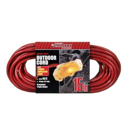 PowerSource 14/3 15M 3-Outlet Extension Cord 4450