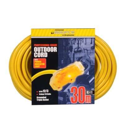 PowerSource 12/3 30M 3-Outlet Heavy Duty Extension Cord 4469