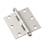 Richelieu 3" X 3" Full Mortise Square Butt Hinge, Ball Tip, Satin Nickel 6820NBB