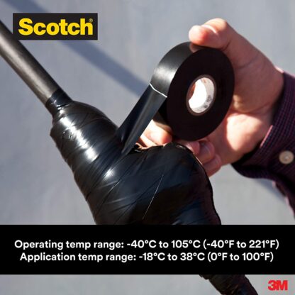 Scotch 3M 3/4" X 66' Electrical Tape, Black SUPER88