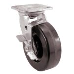 Shepherd 4" X 2" Swivel Caster with Brake, 500 lb Load 9779