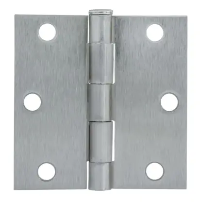 Taymor 3" X 3" Square Corner Butt Hinge, Satin Chrome, 2 Pack 25-PK8344A