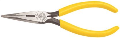 KLEIN TOOLS D203-7 Nose Plier, 7-3/16 in OAL, 1-1/4 in Jaw Opening, Yellow Handle, Dipped Handle, 0.688 in W Jaw