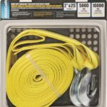 ProSource FH64062-1 Emergency Tow Strap, 10,000 lb, 2 in W, 25 ft L, Hook End, Polyester Webbing, Steel Hook