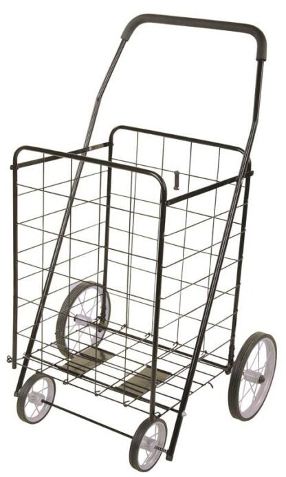 Simple Spaces TPG-G80023L Shopping Cart, 24-3/8 in OAW, 39-1/2 in OAH, 1-Shelf, Steel Shelf, Black Shelf