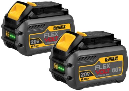 DeWALT DCB606-2 Rechargeable Battery Pack, 20/60 V Battery, 6 Ah