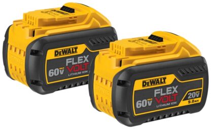 DeWALT DCB609-2 Rechargeable Battery Pack, 20/60 V Battery, 9 Ah