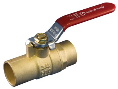 aqua-dynamic 1197-803 Ball Valve, 1/2 in Connection, Solder, 600 psi Pressure, Brass Body