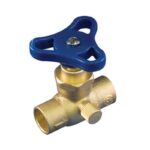 aqua-dynamic 1395-603 Stop Valve with Drain, 1/2 in Connection, Solder, 125 psi Pressure, Brass Body