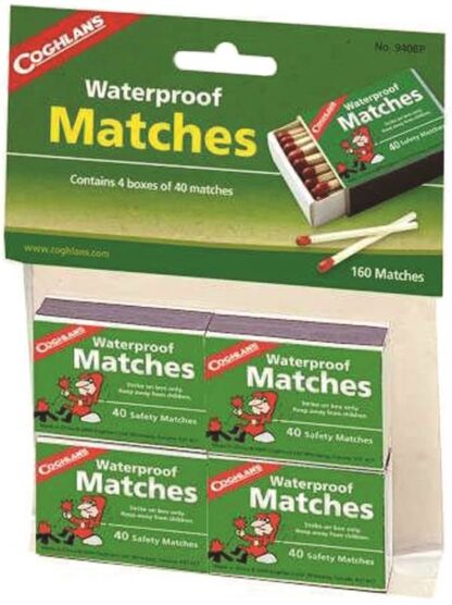 COGHLAN'S 940BP Waterproof Matches, 40-Stick, Wood Stick