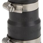 ProSource Coupling, 1-1/2 x 1-1/4 in, PVC, Black