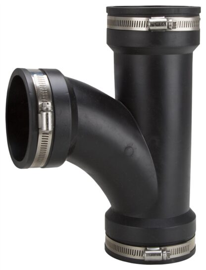 ProSource QT-300 Flexible Pipe Tee, PVC, Black