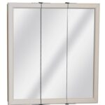 Zenith W30 Medicine Cabinet, 29.63 in OAW, 4.5 in OAD, 25.75 in OAH, Steel, White, 2-Shelf