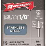 Arrow RLST1/8 Pop Rivet, Long, 1/2 in L, Stainless Steel