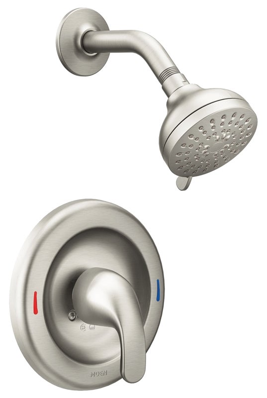 Moen Adler 82604SRN/L82691EP Shower Faucet, Round Showerhead, 4Spray