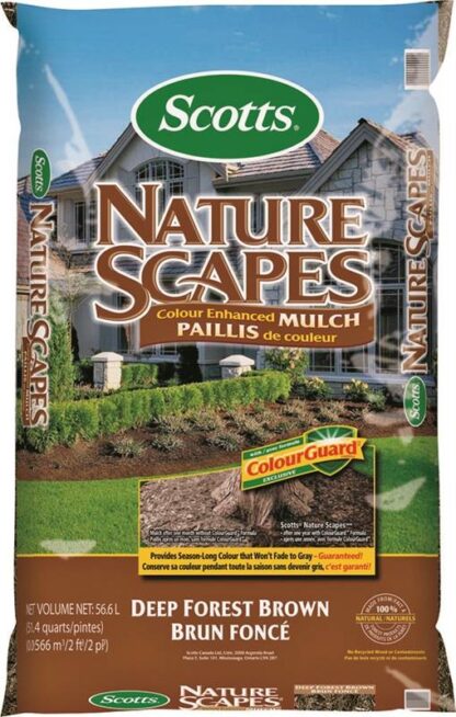 Scotts Nature Scapes 88656750 Color Enhanced Mulch, Solid, Deep Forest Brown, 42.5 L Bag