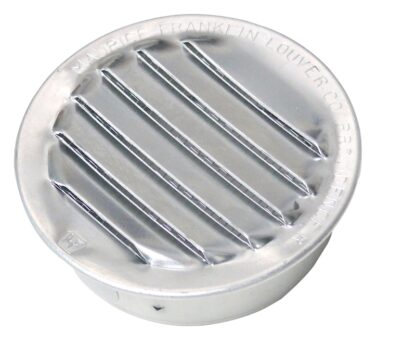 Duraflo 61RAA15D Mini Louvers Vent, 1.82 in Dia, Round, Aluminum, Mill