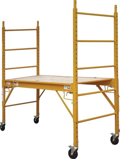 ProSource YH-SD601 Portable Scaffold, 29 in W Rail, 1-1/2 in D Rail, 69 in H Rail, 29 to 71-1/4 in H Adjustment, 1-Deck