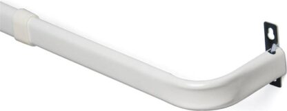 Kenney KN512 Curtain Rod, 1 in Dia, 48 to 86 in L, Steel, White