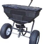 Vulcan YTL31515 Broadcast Spreader, 12 ft W Spread, 125 lb Capacity, Steel Frame, Poly Hopper, Black Hopper