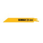 Dewalt 6" 14 TPI Straight Back Bi-Metal Reciprocating Saw Blade, Heavy Gauge Metal, 5 Pack DW4808B