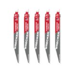 Milwaukee Tool 9" 6 TPI THE WRECKER™ with Carbide Teeth SAWZALL® Blade 5 Pack 48-00-5542