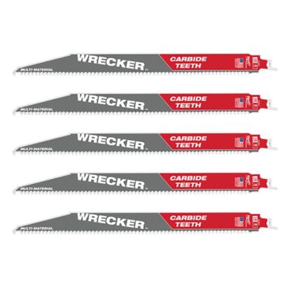 Milwaukee Tool 12″ 6-TPI The Wrecker SAWZALL Blade with Carbide Teeth (5 Pack) 48-00-5543