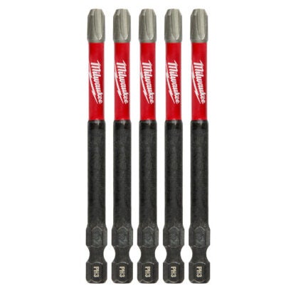 Milwaukee Tool #3 Phillips SHOCKWAVE™ Impact 3-1/2" Power Bits (5 Pack) 48-32-4566