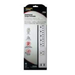 PowerZone Surge Protector Power Strip, 125 V, 15 A, 6-Outlet, 1800 Joules Energy, White OR525106