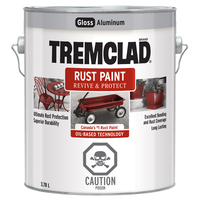 Tremclad Rust Paint, In Gloss Finish Aluminum 3.78L 27006 - Preston ...