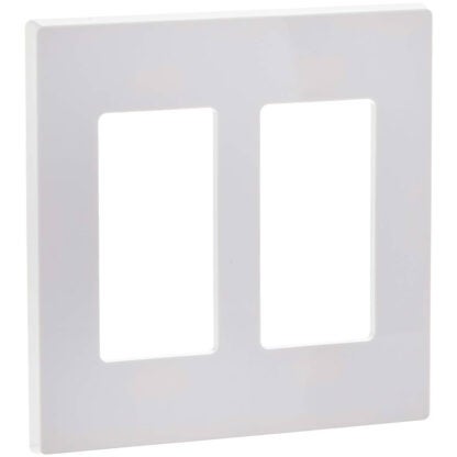 Leviton 80309-722-2GW 2-Gang Decora Screwless Wall Plate - White