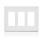 Leviton 80311-022-OSW 3-Gang Decora Screwless Wall Plate - White