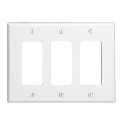 Leviton 80611-0021-OOW 3-Gang Decora Wall Plate - White