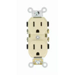 Leviton CR15-701-001 15 Amp Straight Blade Duplex Receptacle - Ivory