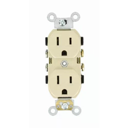 Leviton CR15-701-001 15 Amp Straight Blade Duplex Receptacle - Ivory