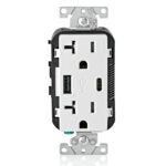 Leviton T5833-742 20 Amp USB Tamper-Resistant Receptacles - White