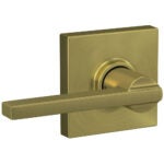 Schlage F10LAT608COL Latitude Closet Lever with Collins Trim - Satin Brass