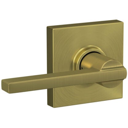 Schlage F10LAT608COL Latitude Closet Lever with Collins Trim - Satin Brass