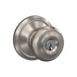 Schlage F51GEO619 Georgian Keyed Knob - Satin Nickel