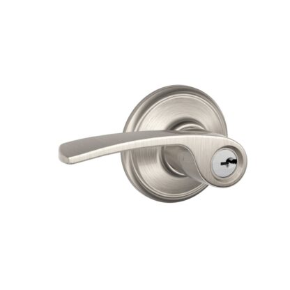 Schlage F51MER619 Merano Keyed Lever - Satin Nickel