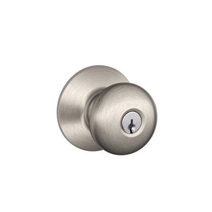 Schlage F51PLY619 Plymouth Keyed Knob - Satin Nickel