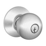 Schlage F80CSVORB626 Orbit Keyed Knob - Satin Chrome