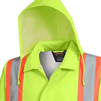 Pioneer V1081360-L Hi-Viz Safety CSA Z96-15 Class 2 Level 2 Rain Jacket - Green - Large