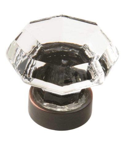 Amerock BP55268CORB 1-5/16" Traditional Cabinet Knob - Clear/Oil-Rubbed Bronze