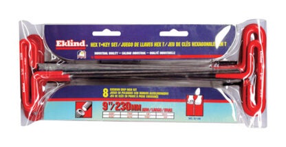 Eklind Tool 3/32 to 1/4 SAE T-Handle Hex Key Set 9 in. 8 Pc.