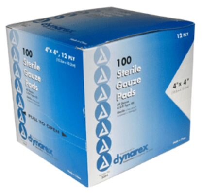 Dynarex Sterile Gauze Pads 4 Inches X 4 Inches 100 Each