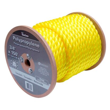 KingCord 3/4 in. X 150 Ft. Yellow Twisted Polypropylene Rope, Yellows/Golds