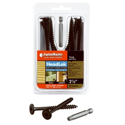 HeadLOK Structural Wood Screws ? 2-7/8 Inch Flat Head Wood Screws ? Black (12 Pack)